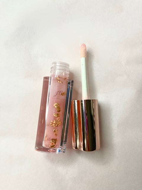 Pink Rose - Gold Flakes Love heart bottle LIMITED EDITION BOTTLE ROSE GOLD